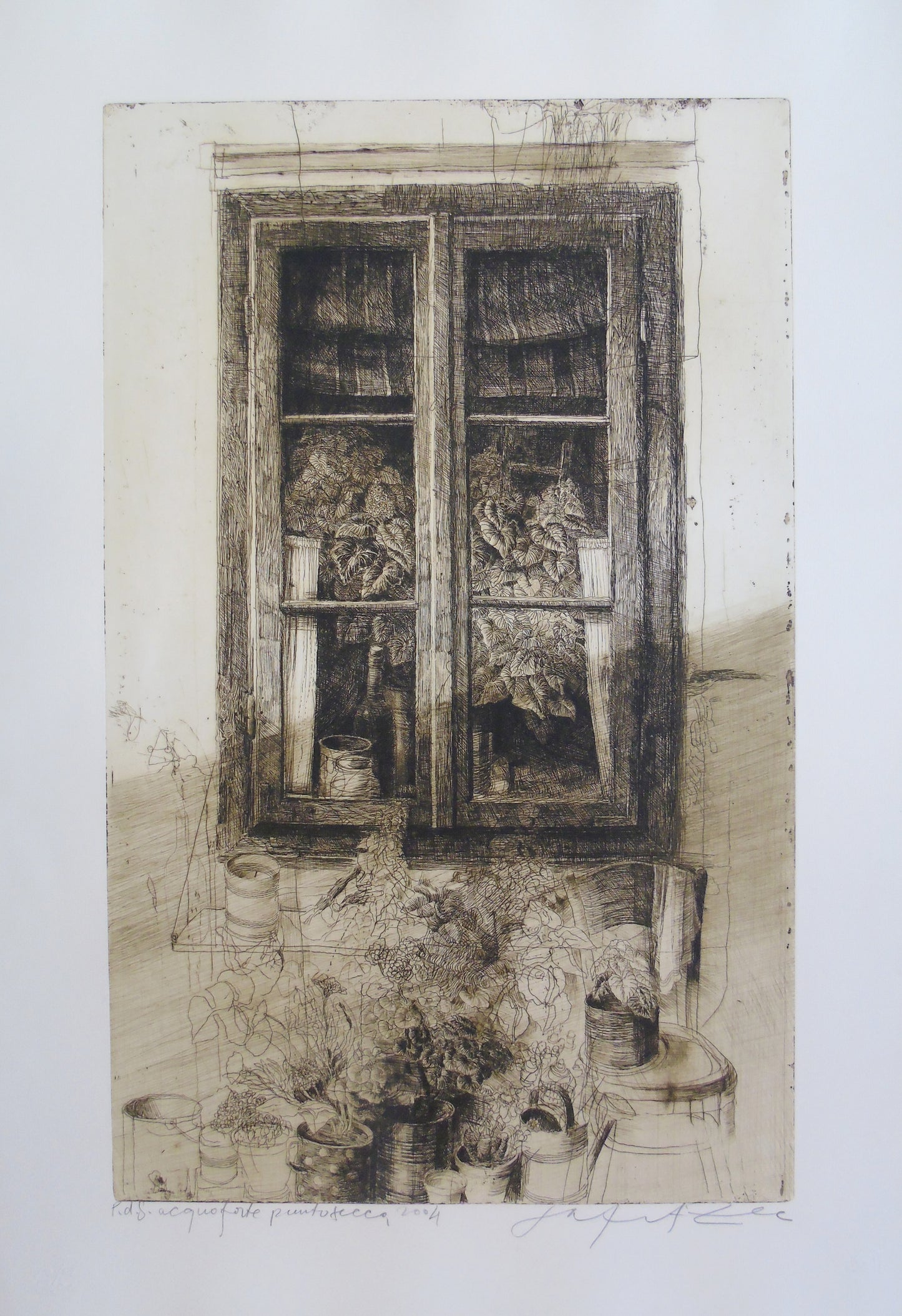 Safet Zec - Finestra con geranei